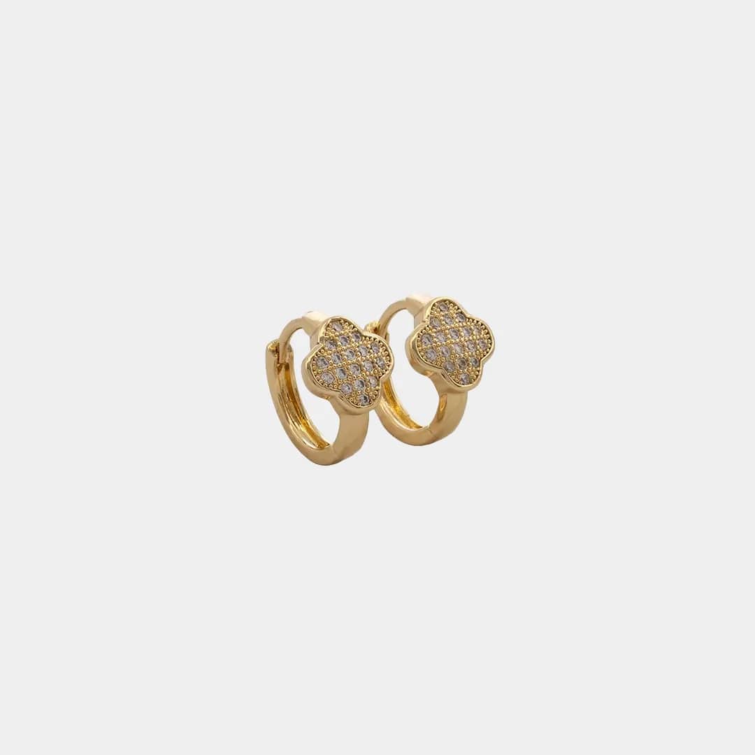 Candonga clover luxe 12 mm en oro laminado 18K - Ofir18K