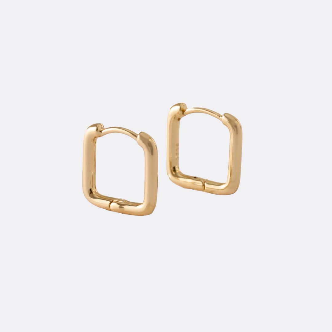 Candonga cuadrada en oro laminado 18K - Ofir18K