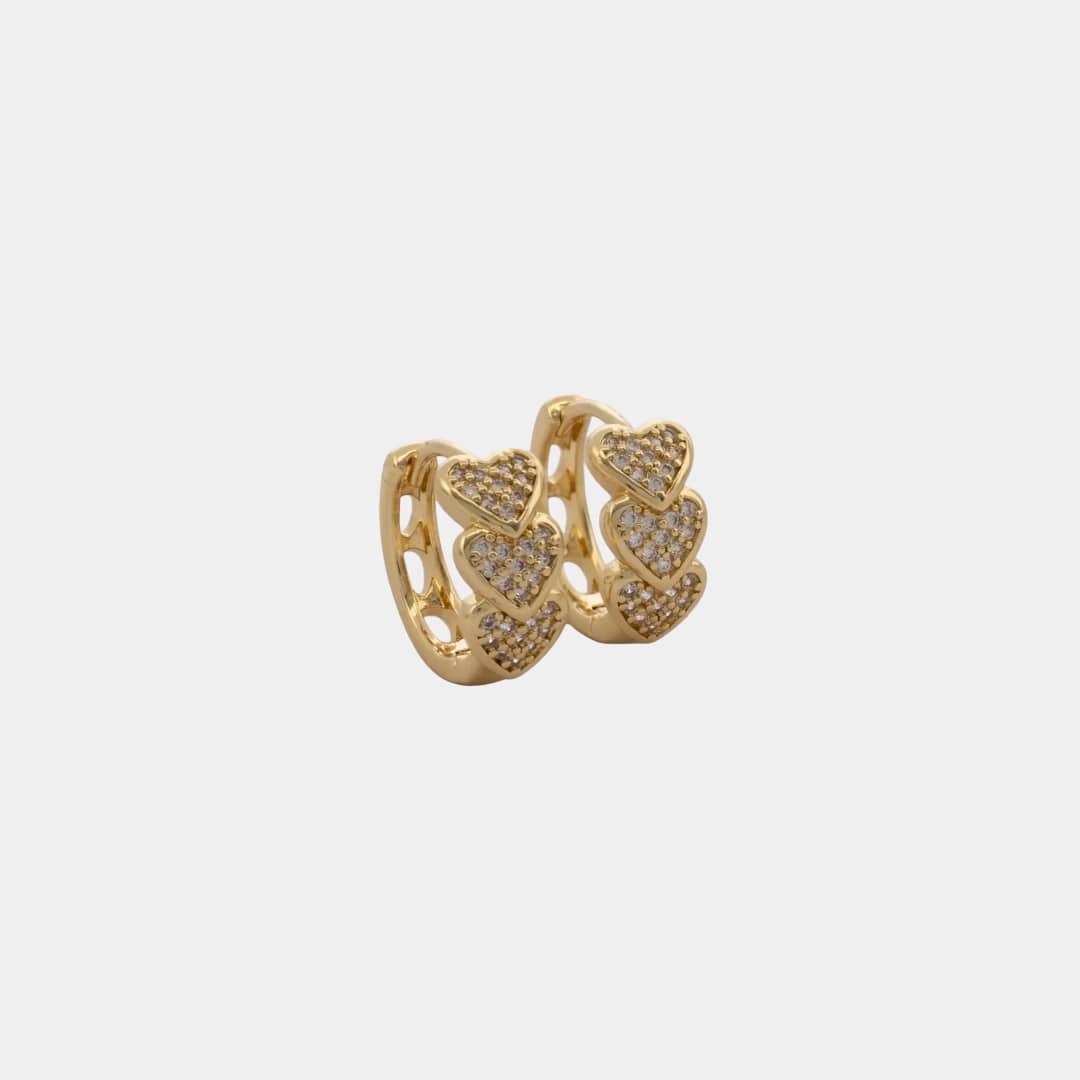 Candonga heart circones 15 mm en oro laminado 18K - Ofir18K