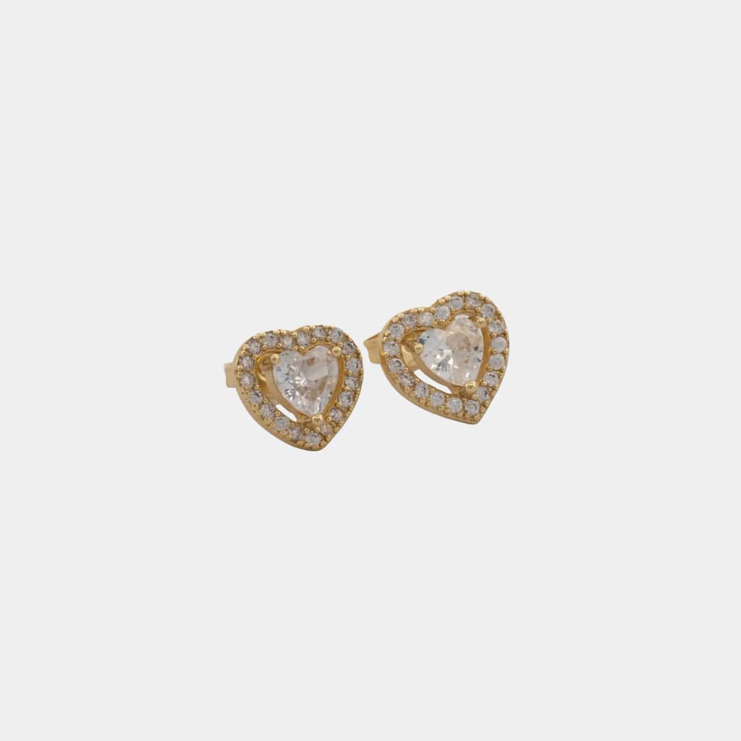 Topo amore halo 9 mm en oro laminado 18K - Ofir18K