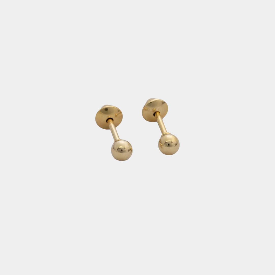 Topo balin 3 mm en oro laminado 18K - Ofir18K