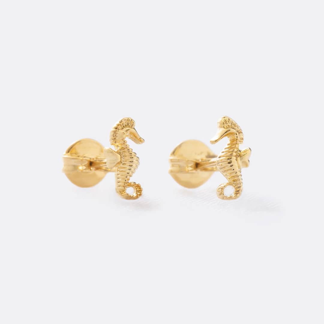Topo caballito de mar en oro laminado 18K - Ofir18K