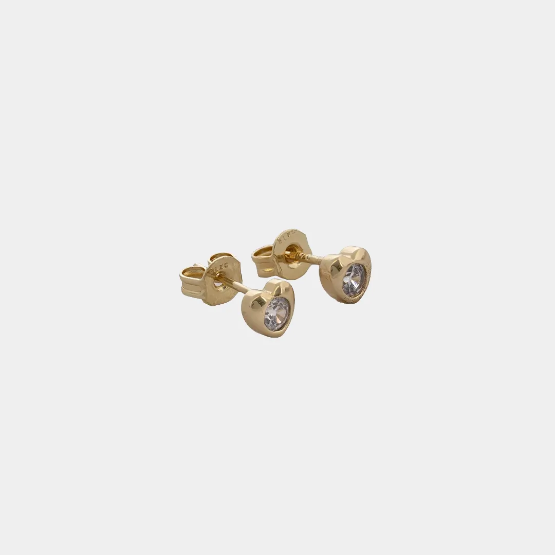 Topo corazón crystal en oro laminado 18K - Ofir18K
