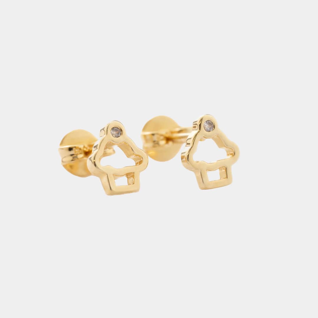 Topo cupcake cristal en oro laminado 18K - Ofir18K