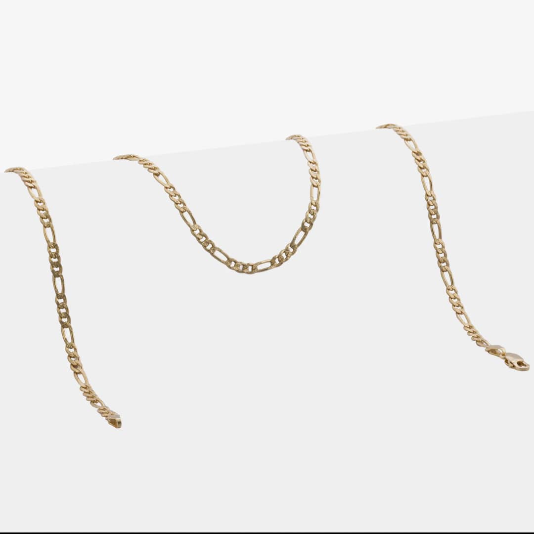 Cadena tejido 3x1 Pave 3 mm en oro laminado 18K, 50 cm - Ofir18K