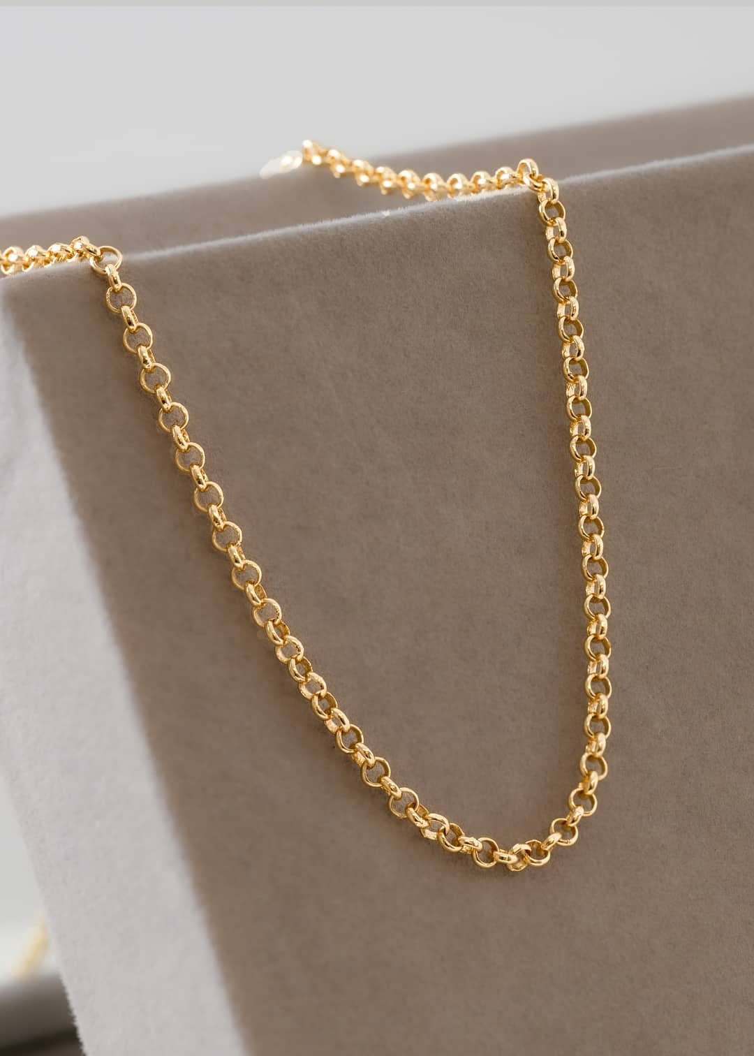 Cadena tejido Aros de 3 mm en oro laminado 18K, 65 cm - Ofir18K