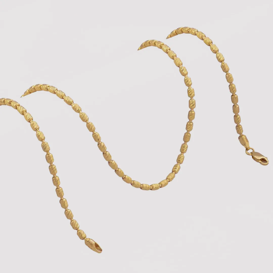 Cadena tejido Barril Italy IT 3 mm en oro laminado 18K, 50 cm - Ofir18K