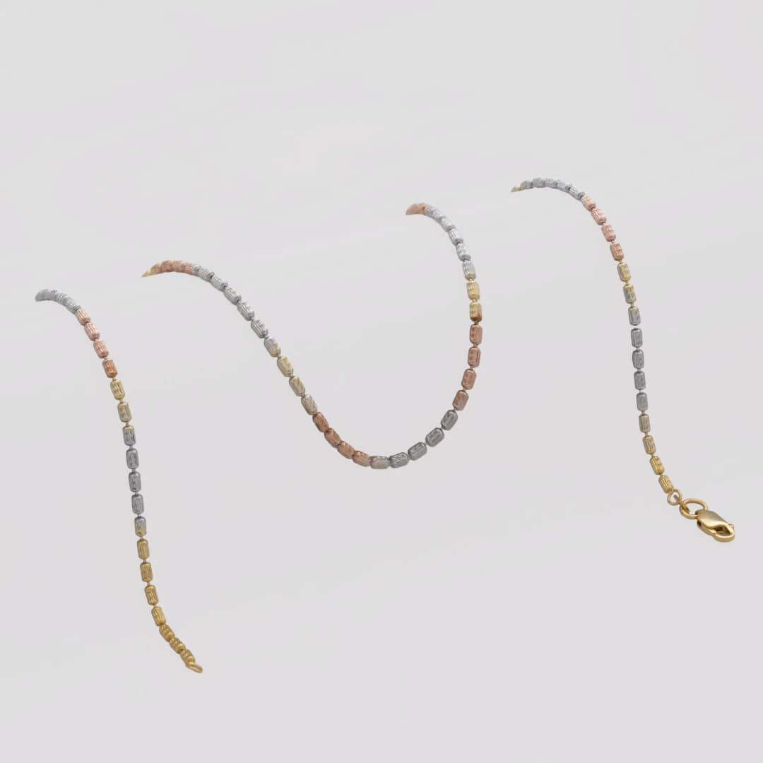Cadena tejido Barril Nova IT en oro laminado 18K, 65 cm - Ofir18K