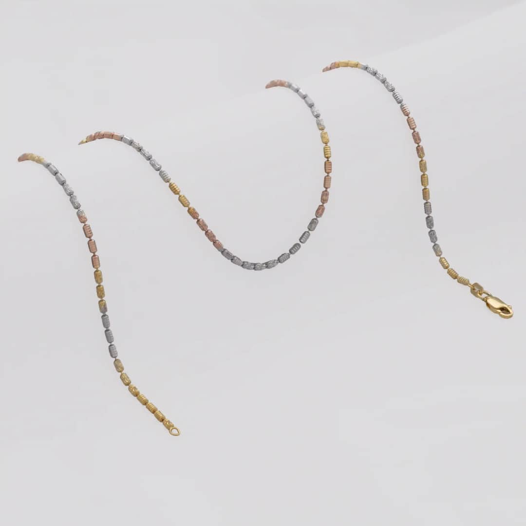 Cadena tejido Barril Prismc IT en oro laminado 18K, 45 cm - Ofir18K