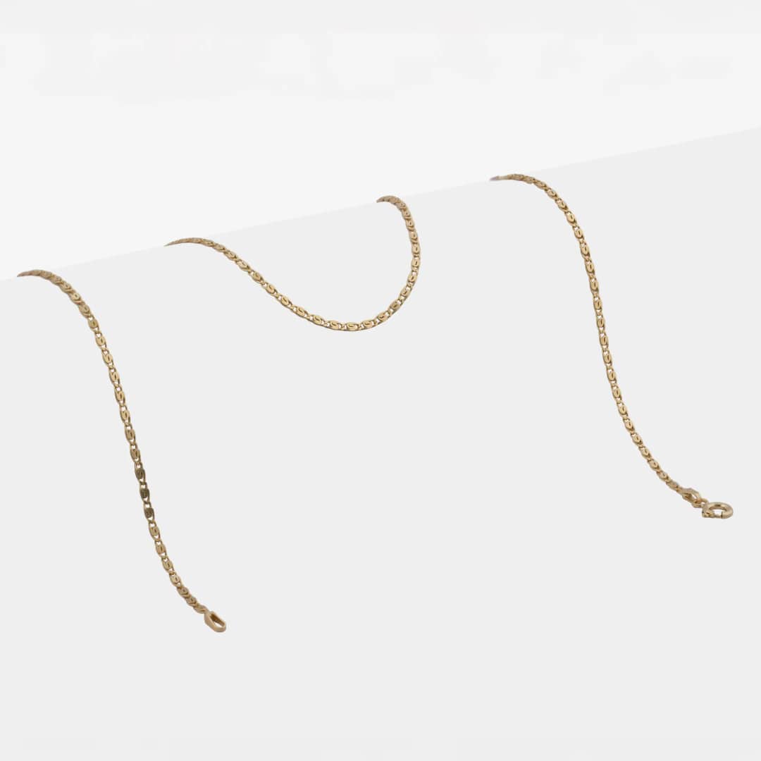 Cadena tejido Caracol Plana 1.80 mm en oro laminado 18K, 45 cm - Ofir18K