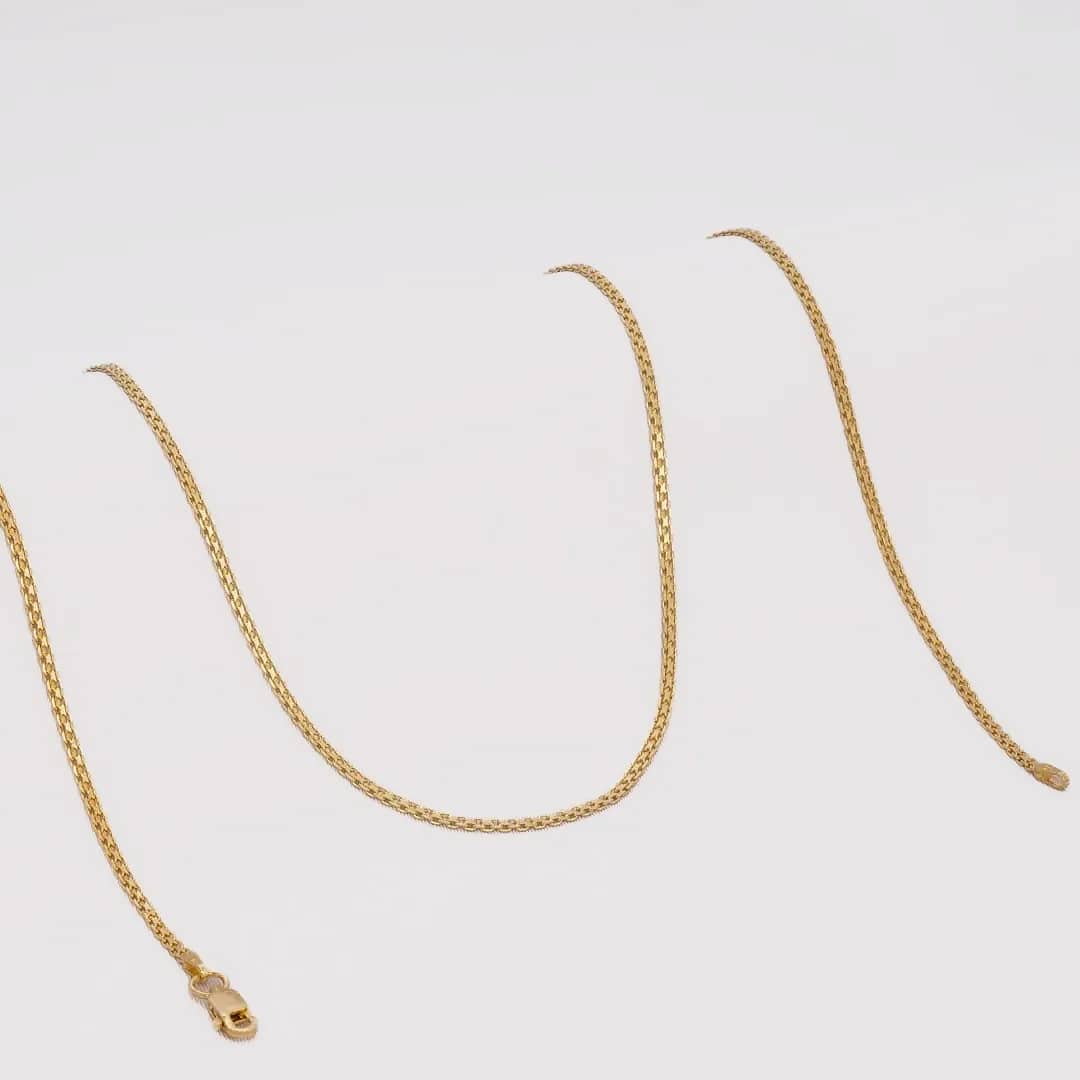 Cadena tejido China IT 2 mm en oro laminado 18K, 65 cm - Ofir18K