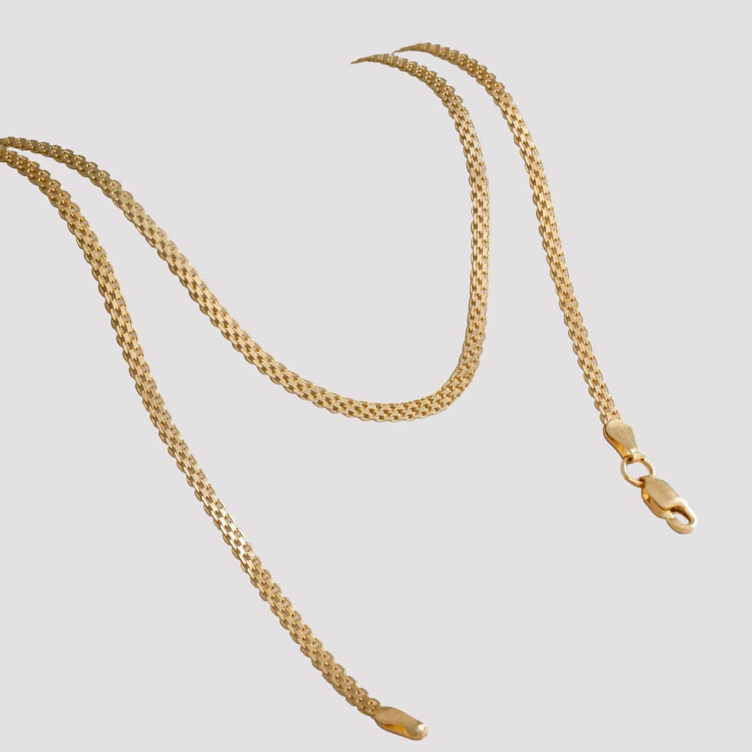 Cadena tejido China IT 3 mm en oro laminado 18K, 65 cm - Ofir18K