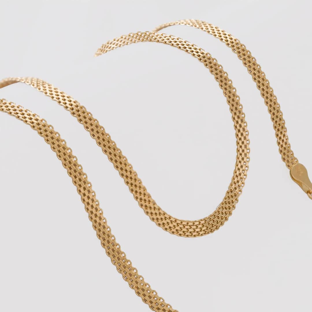 Cadena tejido China IT 5 mm en oro laminado 18K, 45 cm - Ofir18K