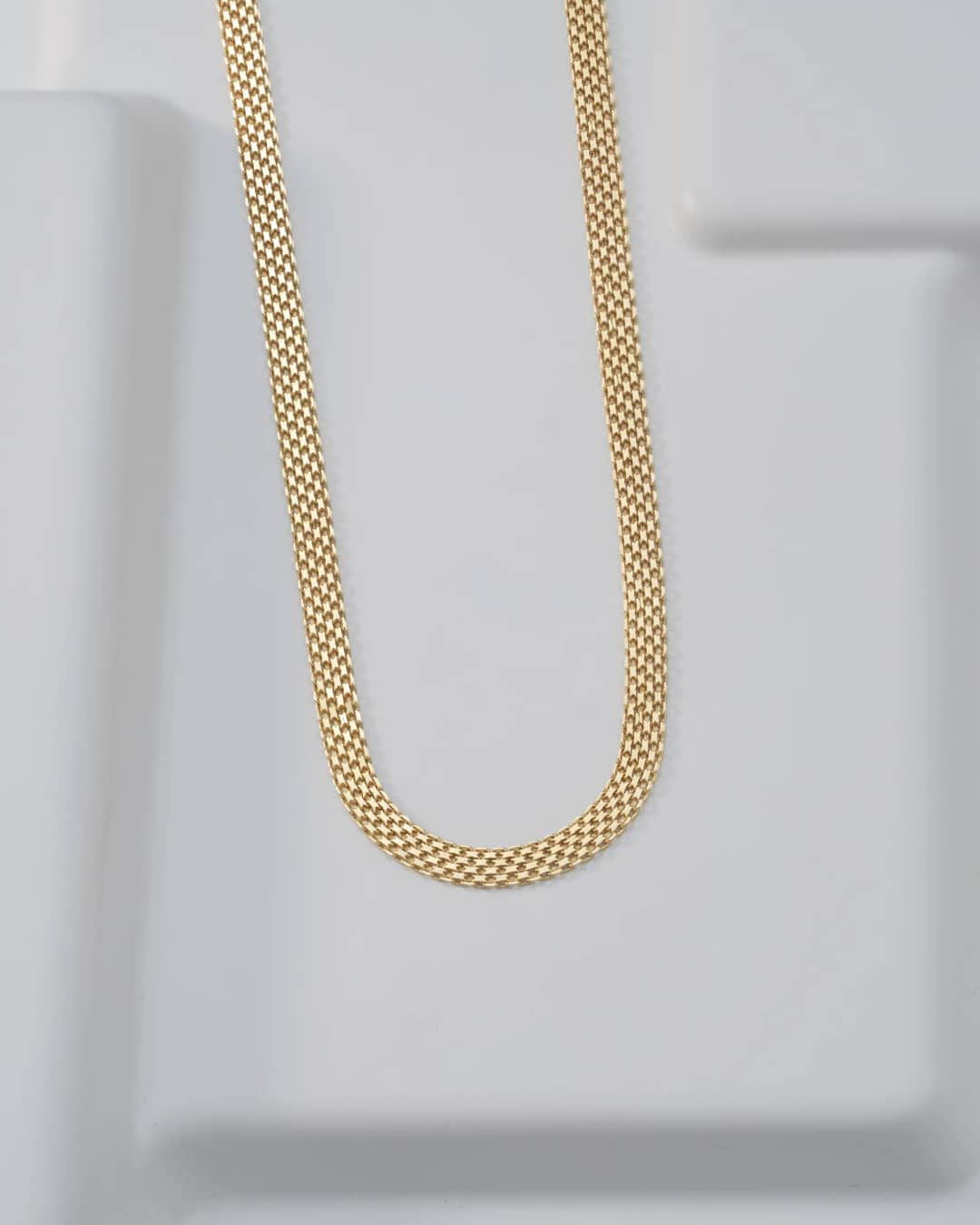 Cadena tejido China IT 5 mm en oro laminado 18K, 65 cm - Ofir18K