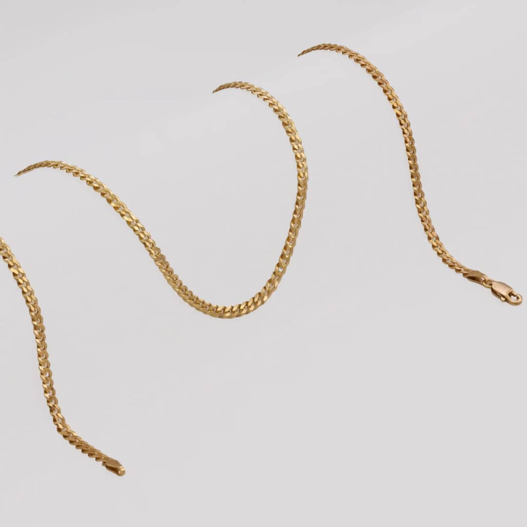 Cadena tejido Cuban Link IT 3.1 mm en oro laminado 18K, 65 cm - Ofir18K