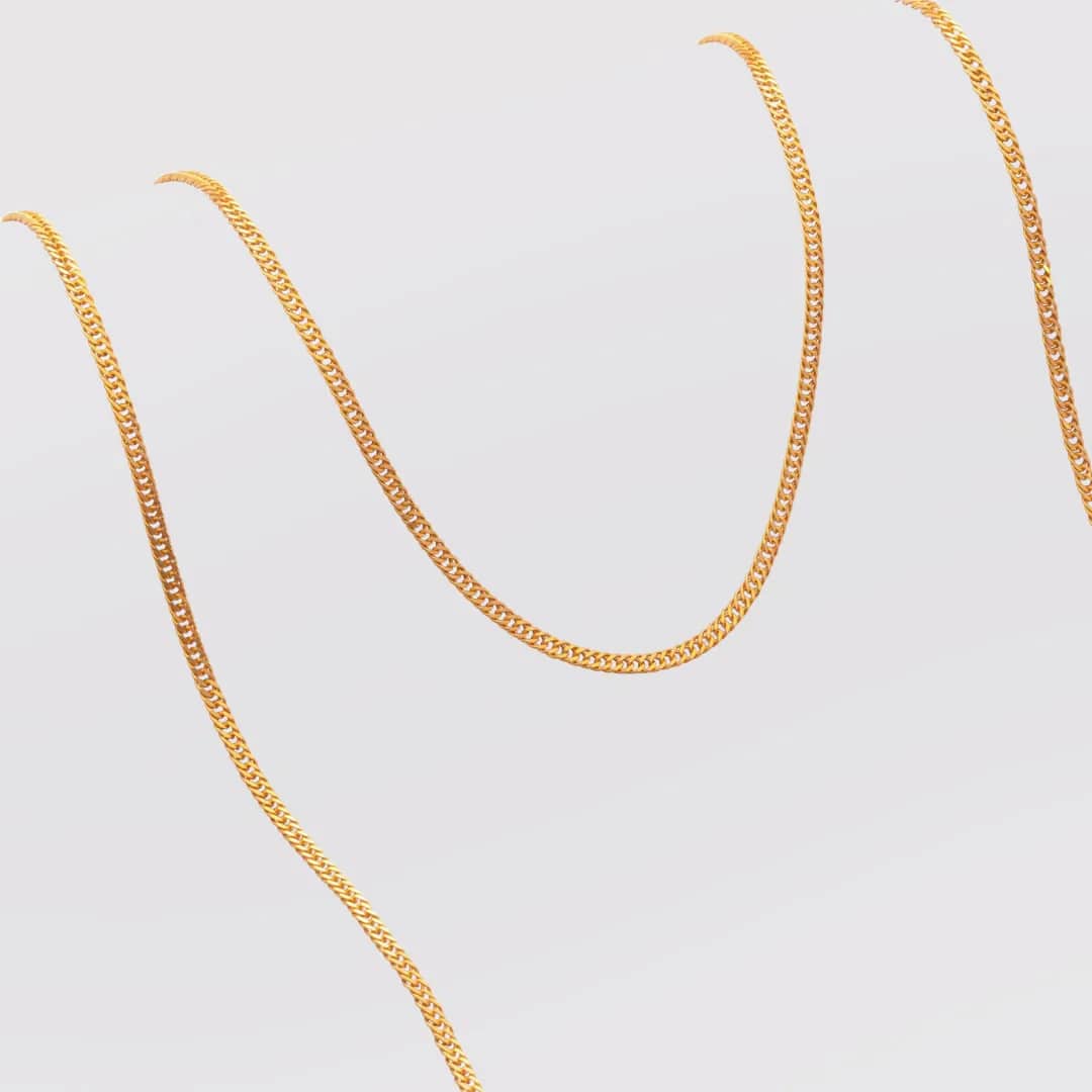 Cadena tejido Cubana Continúa IT 2.3 mm en oro laminado 18K, 65 cm - Ofir18K