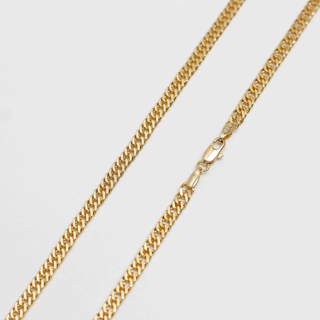 Cadena tejido Cubana Continua 4 mm en oro laminado 18K, 65 cm - Ofir18K