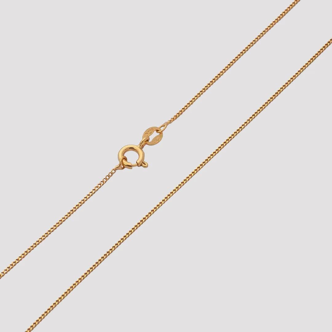 Cadena tejido Cubana IT 1 mm en oro laminado 18K, 45 cm - Ofir18K