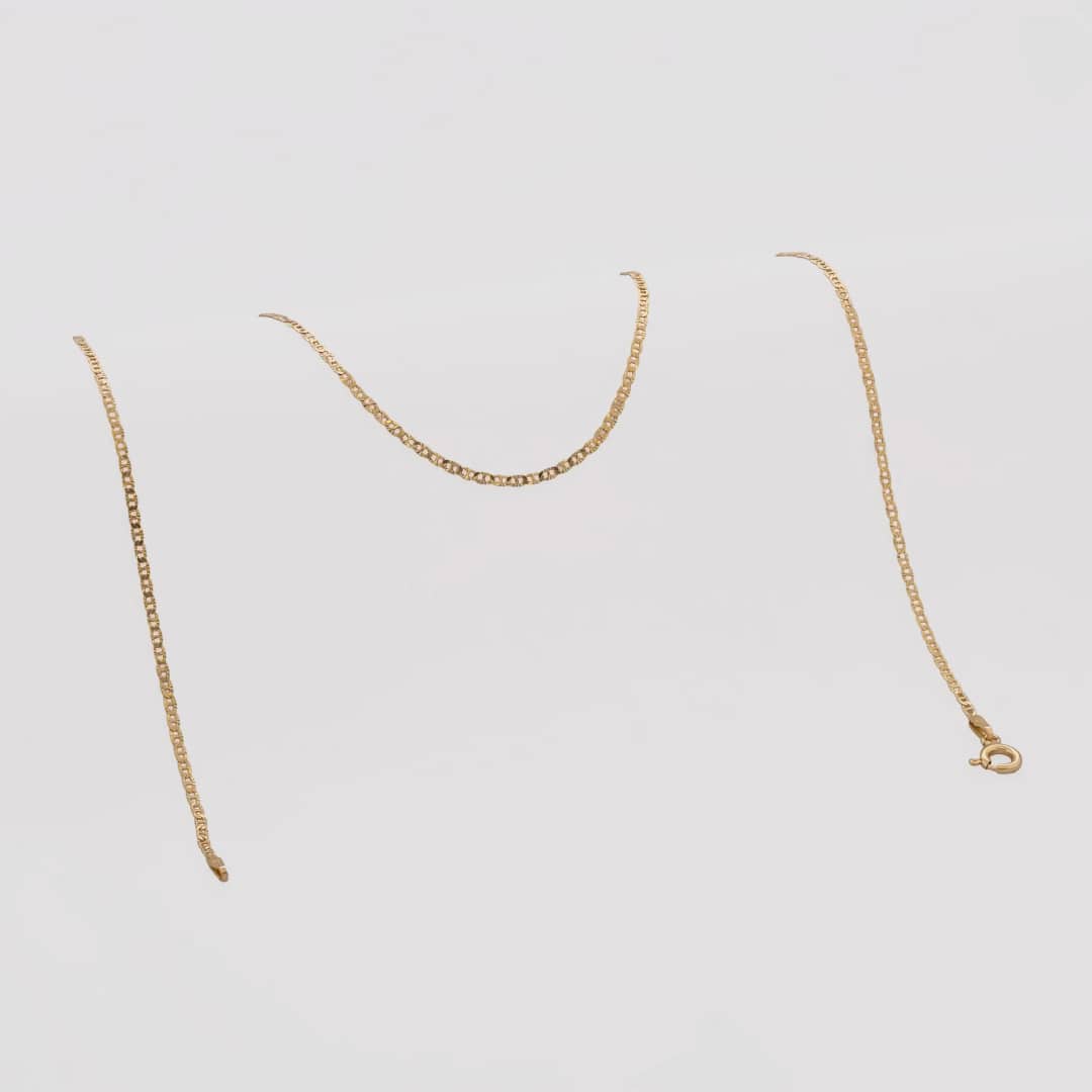 Cadena tejido Escalera con Destellos IT 2.10 mm en oro laminado 18K, 65 cm - Ofir18K