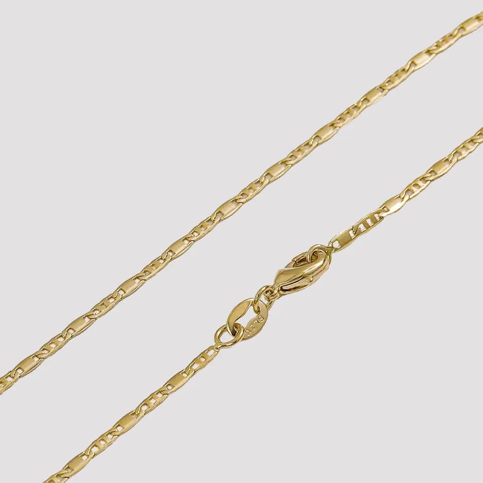 Cadena tejido Escalera Plana en oro laminado 18K, 65 cm - Ofir18K