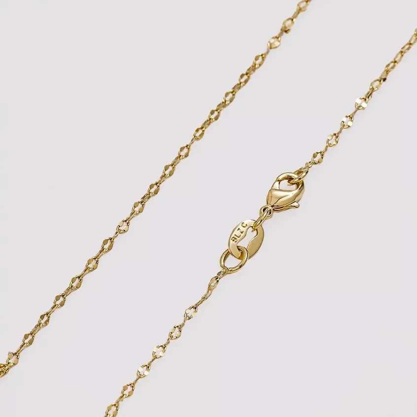 Cadena tejido Espejo Mediana en oro laminado 18K, 45 cm - Ofir18K