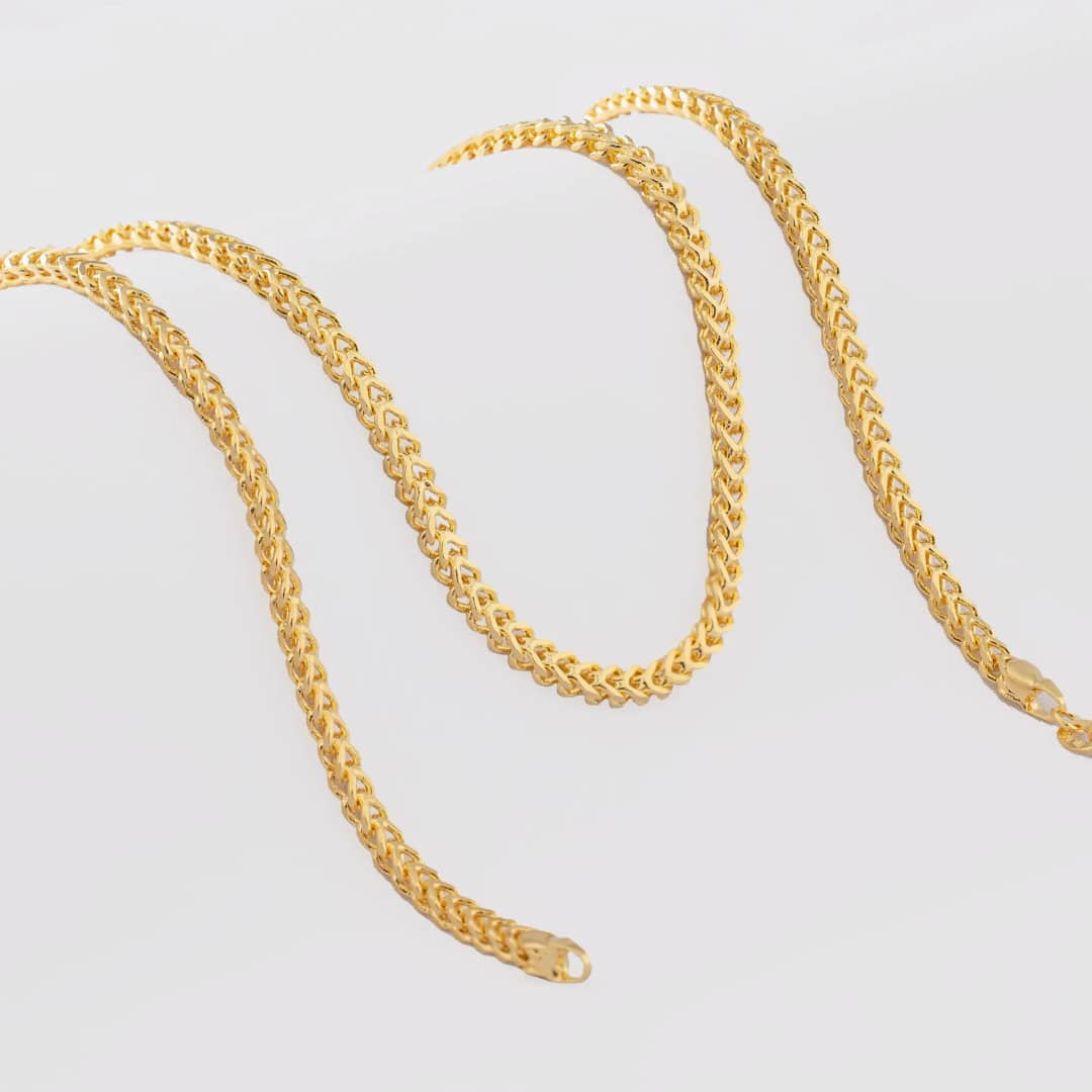 Cadena tejido Franco en oro laminado 18K, 65 cm - Ofir18K