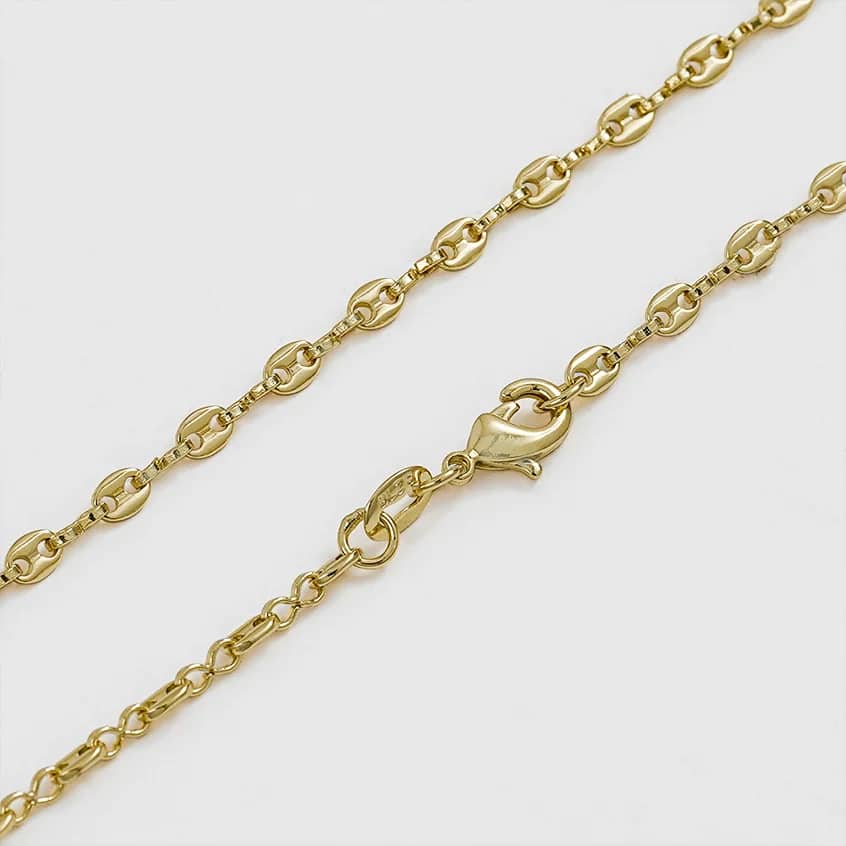 Cadena tejido Gucci Delgada en oro laminado 18K, 45 cm - Ofir18K