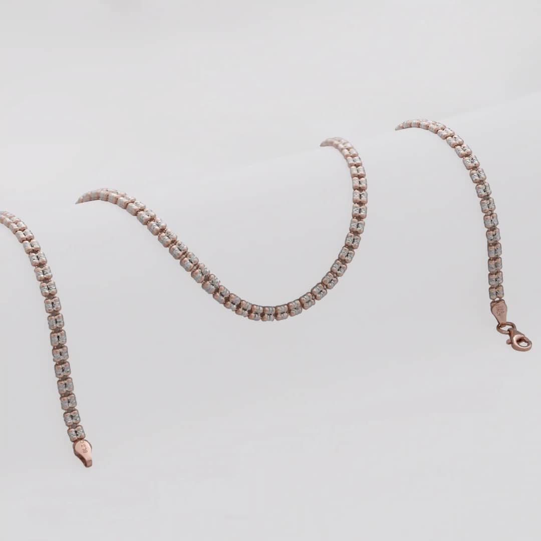 Cadena tejido ICE 2L IT en oro laminado 18K, 65 cm - Ofir18K