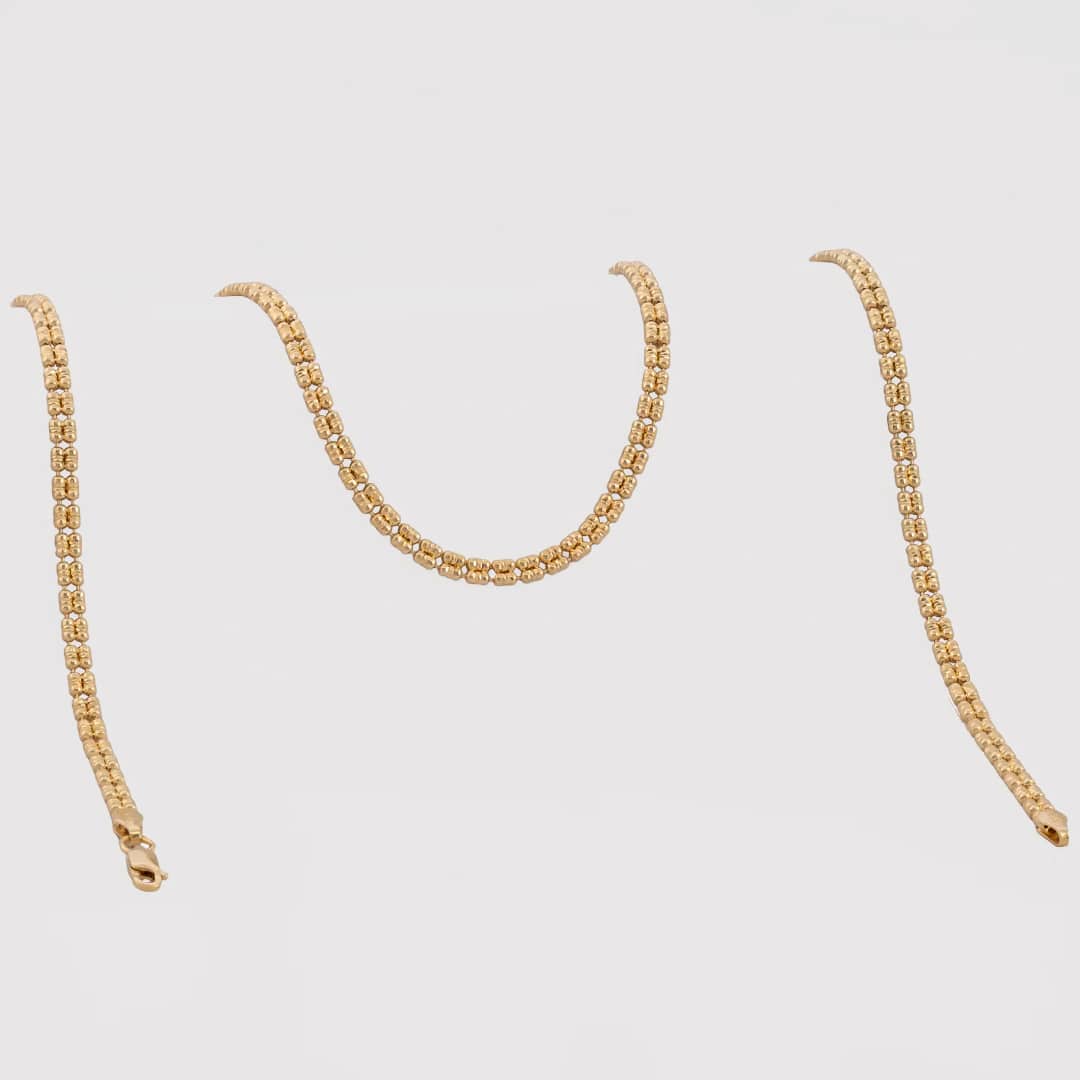 Cadena tejido ICE Gold 2L IT en oro laminado 18K, 65 cm - Ofir18K