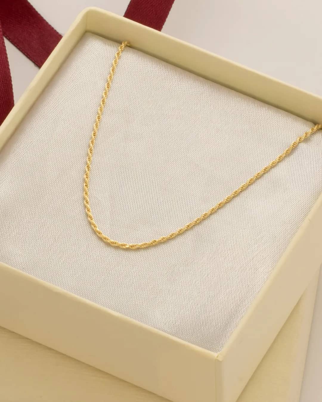 Cadena tejido Lazo IT 1.3 mm en oro laminado 18K, 65 cm - Ofir18K