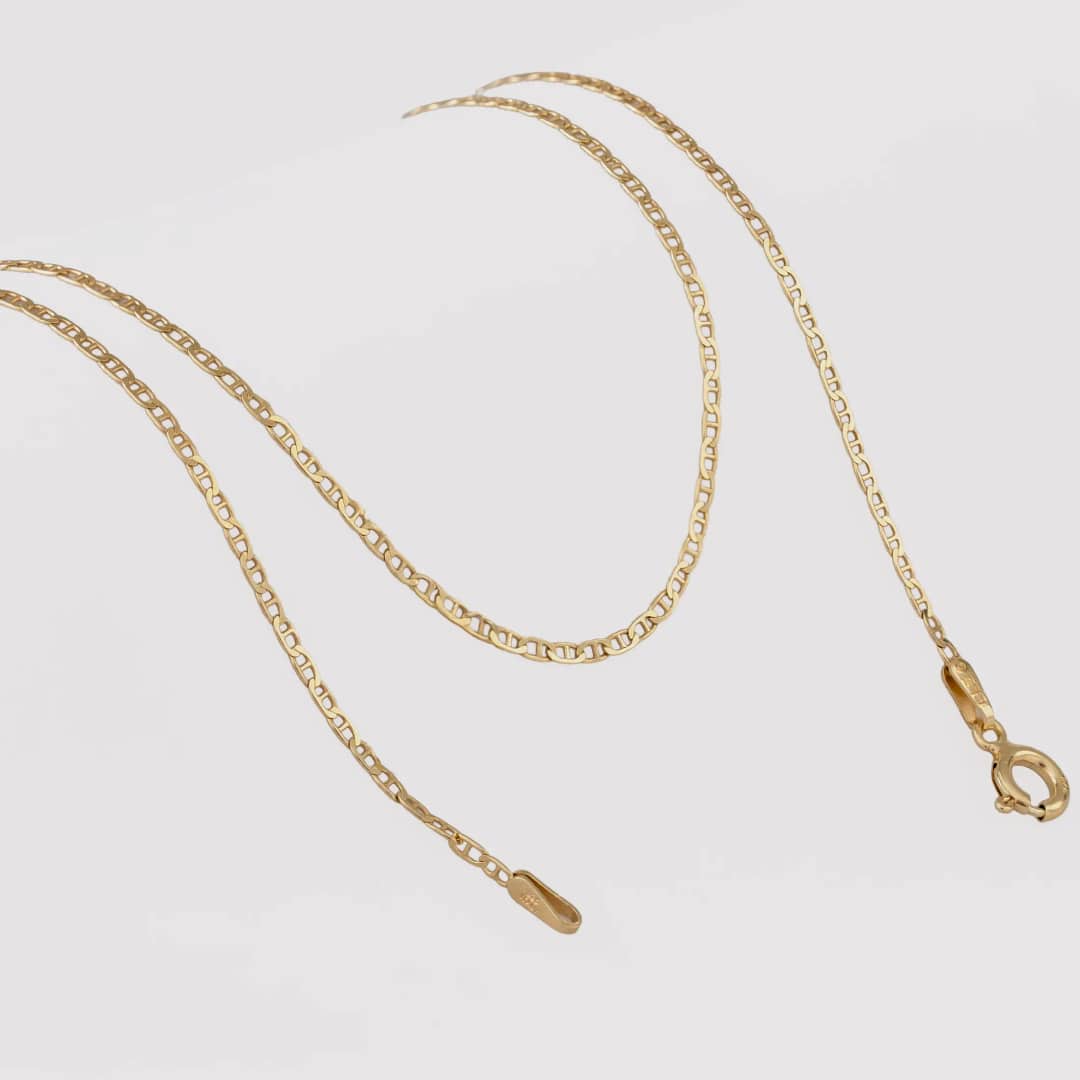 Cadena tejido Marine IT 1.5 mm en oro laminado 18K, 45 cm - Ofir18K