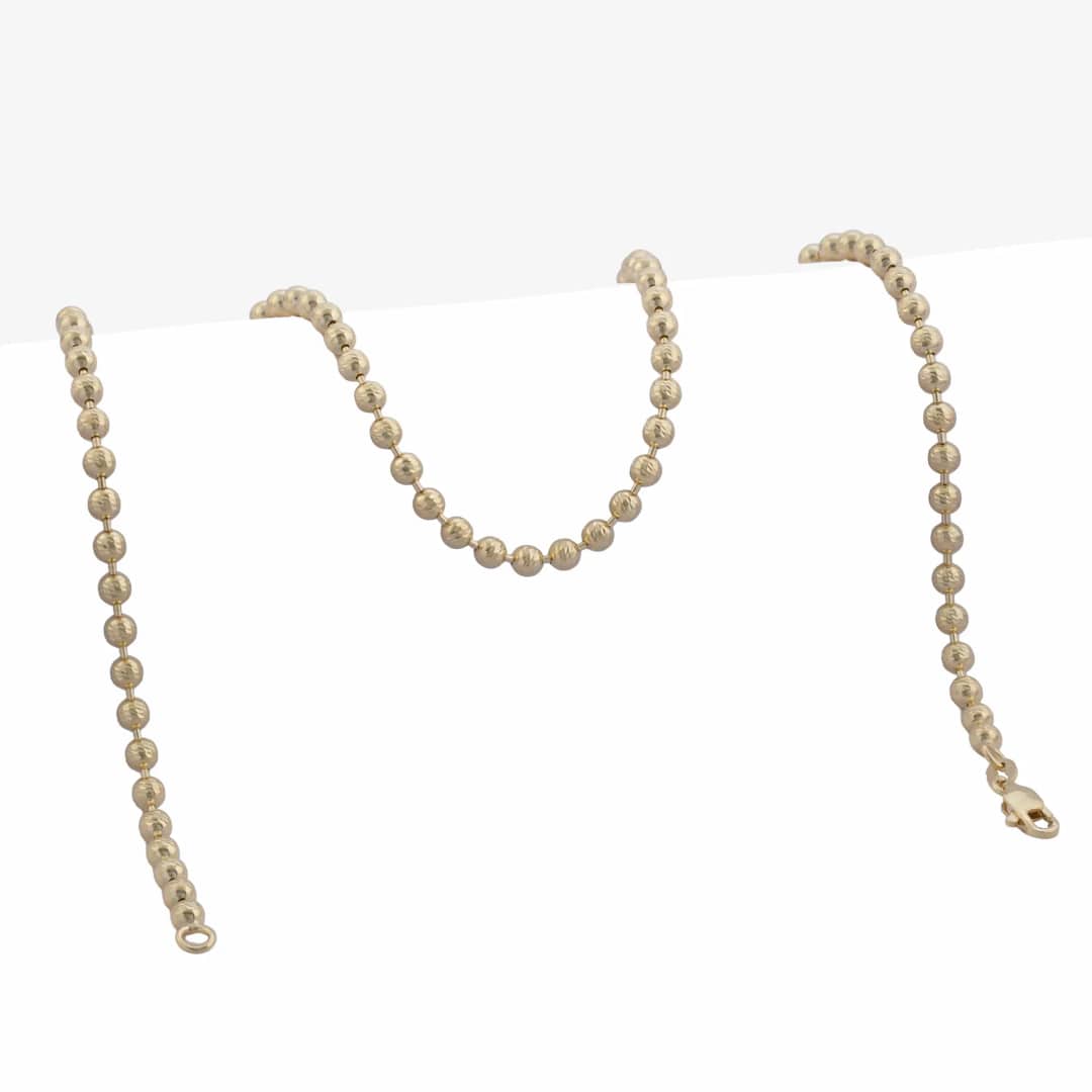 Cadena tejido Militar Italy 4 mm en oro laminado 18K, 60 cm - Ofir18K