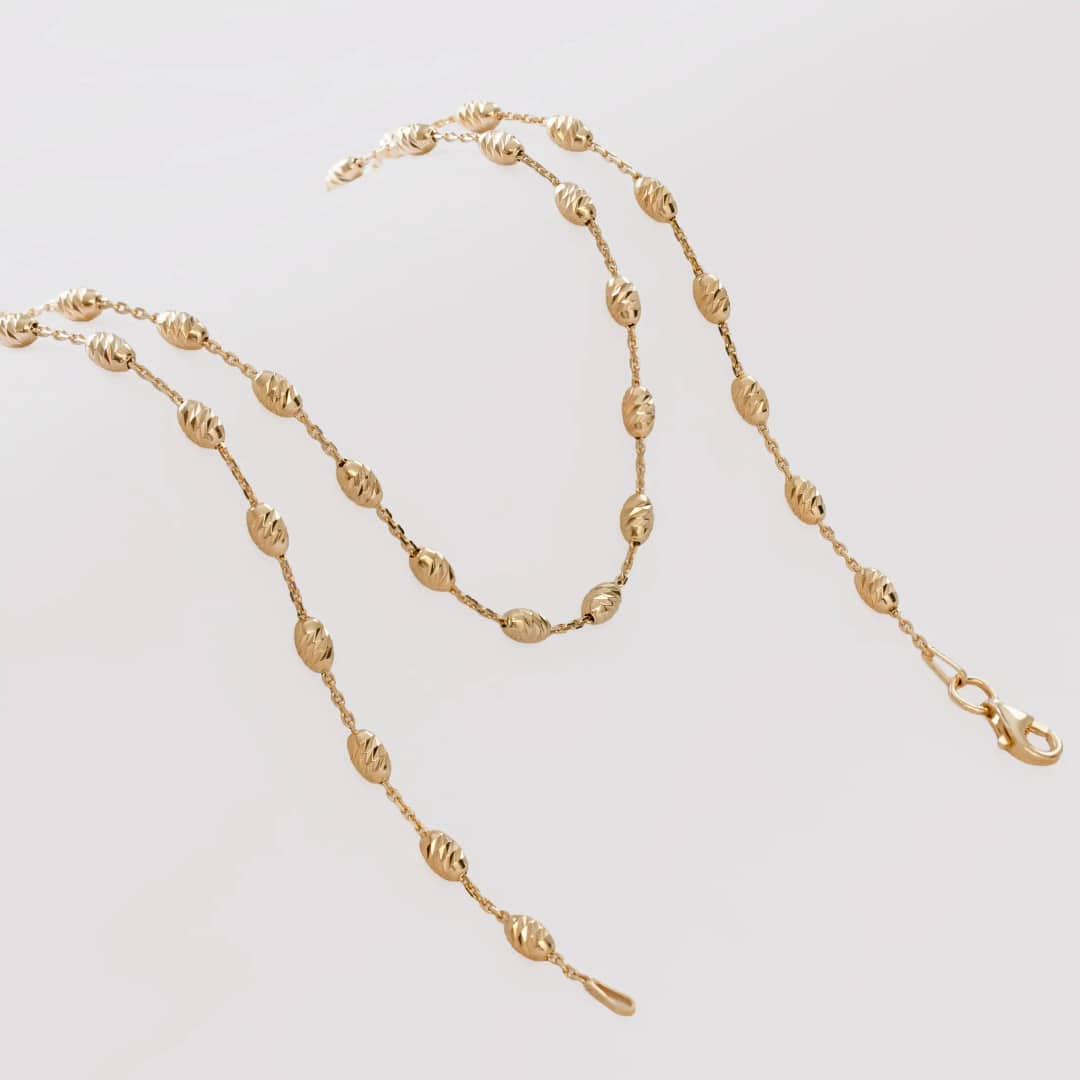 Cadena tejido Militar Ovalada Italy IT en oro laminado 18K, 65 cm - Ofir18K