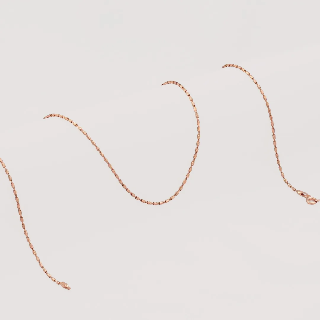Cadena tejido Rose IT en oro laminado 18K, 65 cm - Ofir18K