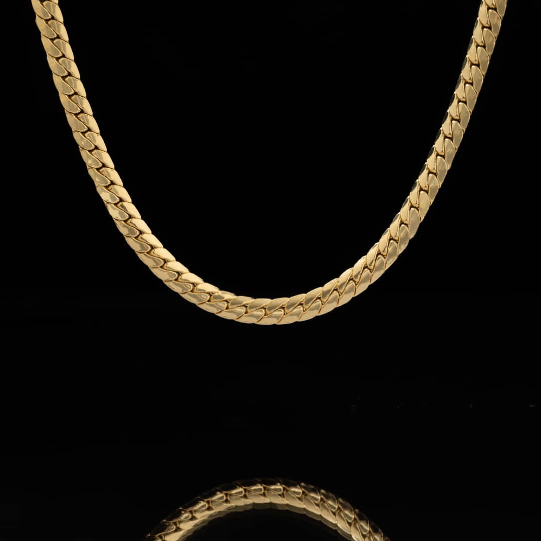 Cadena tejido Serpiente 4 mm en oro laminado 18K, 65 cm - Ofir18K