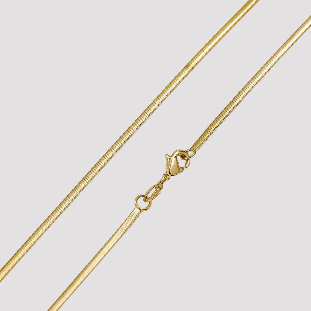 Cadena tejido Serpiente en oro laminado 18K, 65 cm - Ofir18K
