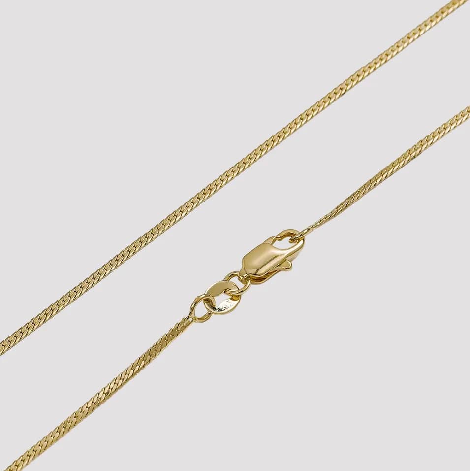 Cadena tejido Serpiente Plana Delgada 1 mm en oro laminado 18K, 65 cm - Ofir18K