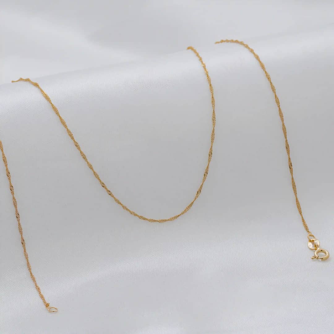 Cadena tejido Singapur IT 1.2 mm en oro laminado 18K, 45 cm - Ofir18K