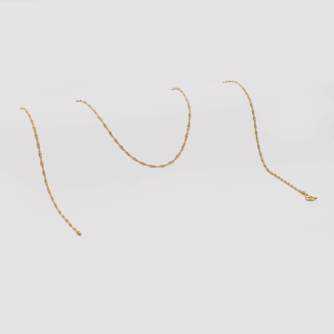 Cadena tejido Singapur IT 1.7 mm en oro laminado 18K, 65 cm - Ofir18K