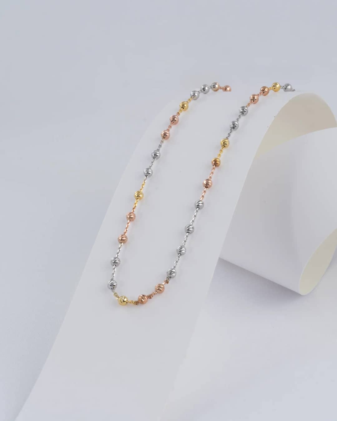 Cadena tejido Station Redonda 3C IT en oro laminado 18K, 45 cm - Ofir18K