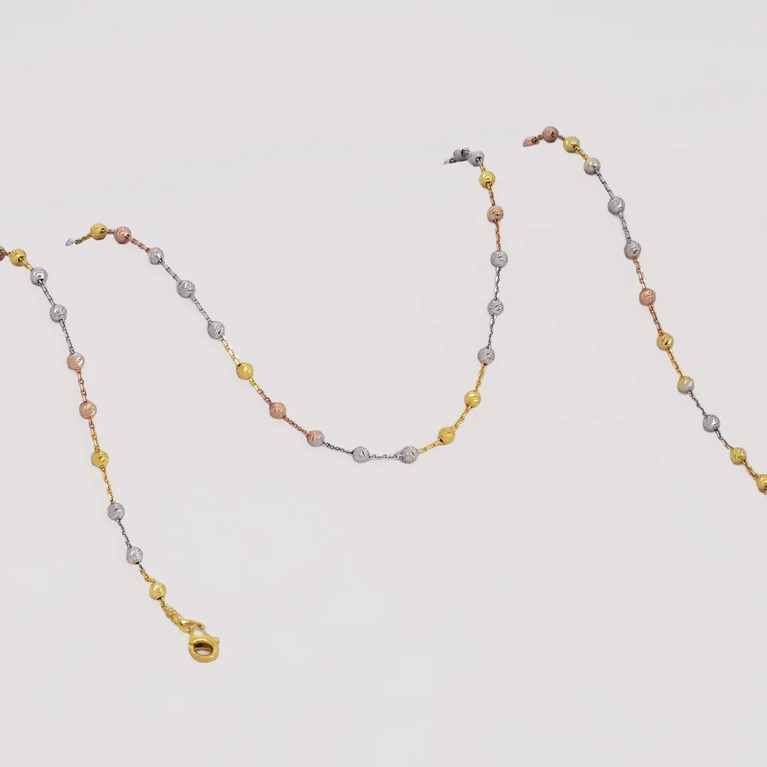 Cadena tejido Station Redonda 3C IT en oro laminado 18K, 65 cm - Ofir18K