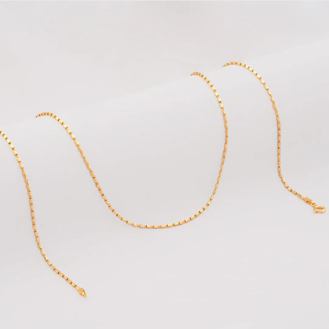 Cadena tejido Tube Gold IT en oro laminado 18K, 65 cm - Ofir18K