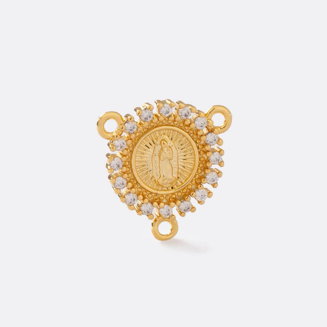 Crucero Virgen De Guadalupe Circonias en oro laminado 18K - Ofir18K