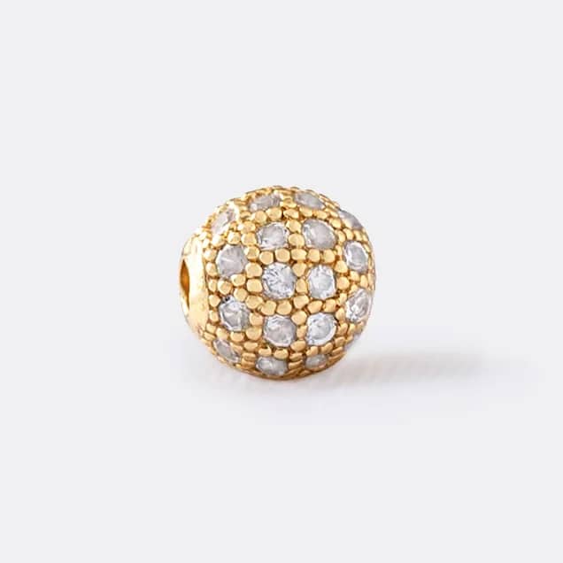 Herraje Bola De Fuego 6 mm Cristal en oro laminado 18K - Ofir18K