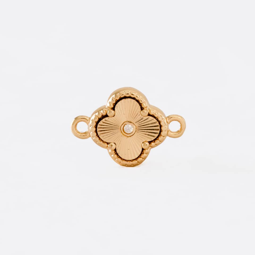 Herraje Clover Sol Esfera Cristal en oro laminado 18K - Ofir18K