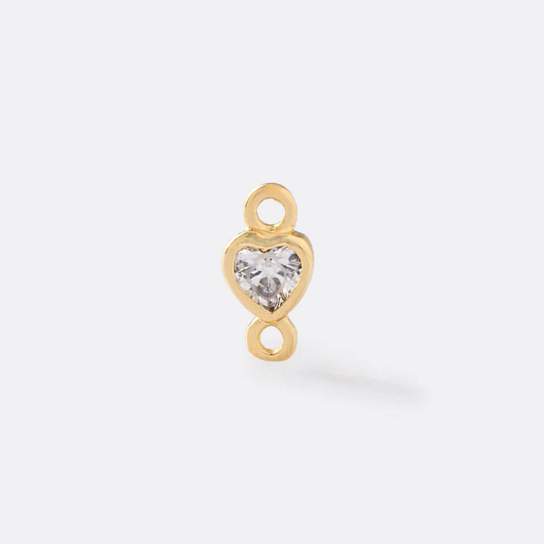 Herraje Corazón Circonia en oro laminado 18K - Ofir18K