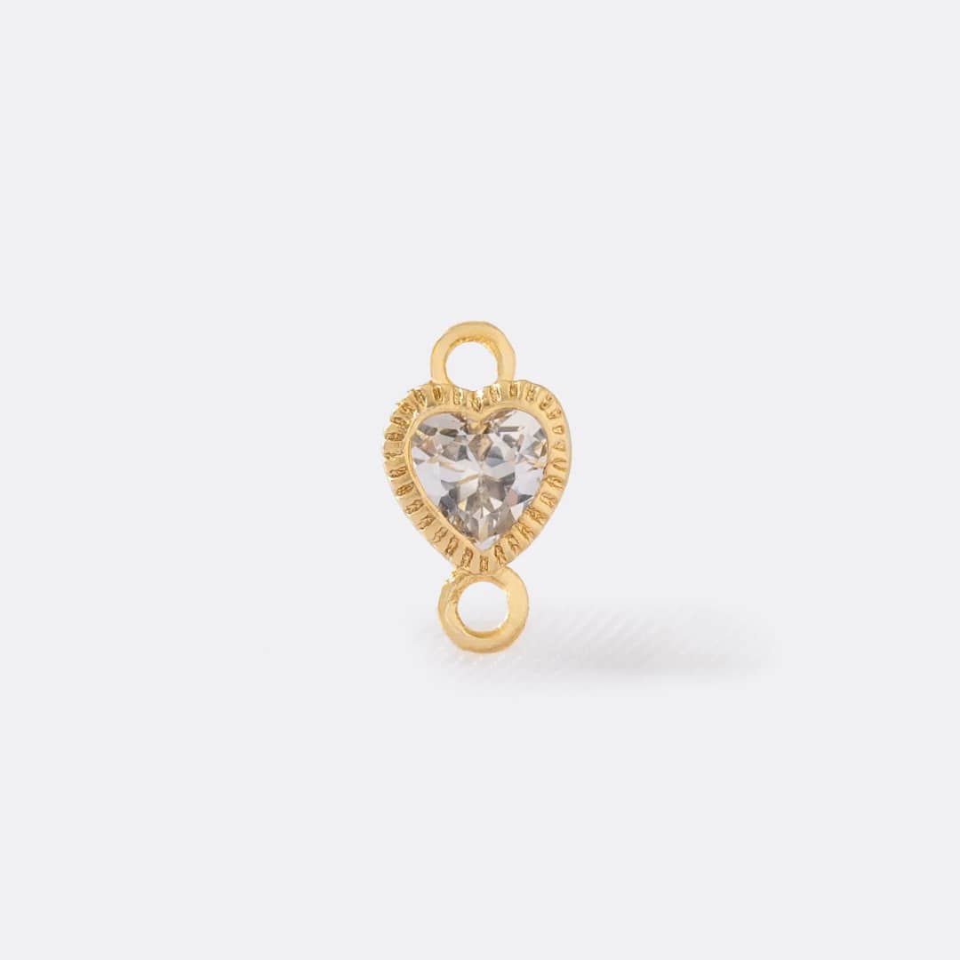 Herraje Corazón Mini Circonia en oro laminado 18K - Ofir18K