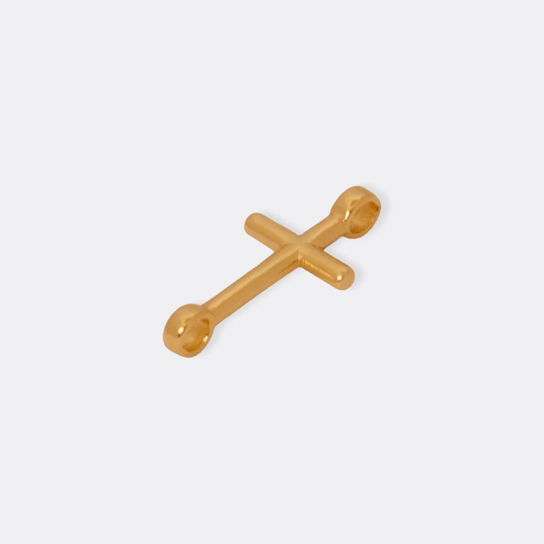 Herraje Cruz Mini 11 mm en oro laminado 18K - Ofir18K