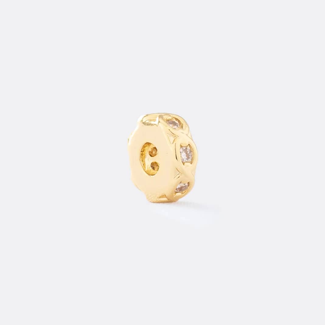 Herraje Espiga Circonias Cristal en oro laminado 18K - Ofir18K