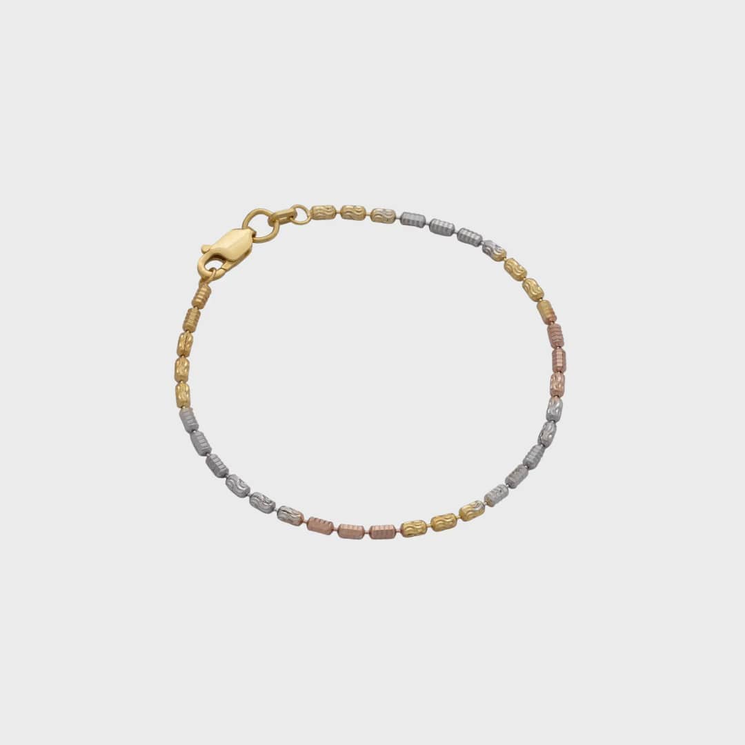Pulsera Barril Prismc IT 19.5 cm en oro laminado 18K - Ofir18K